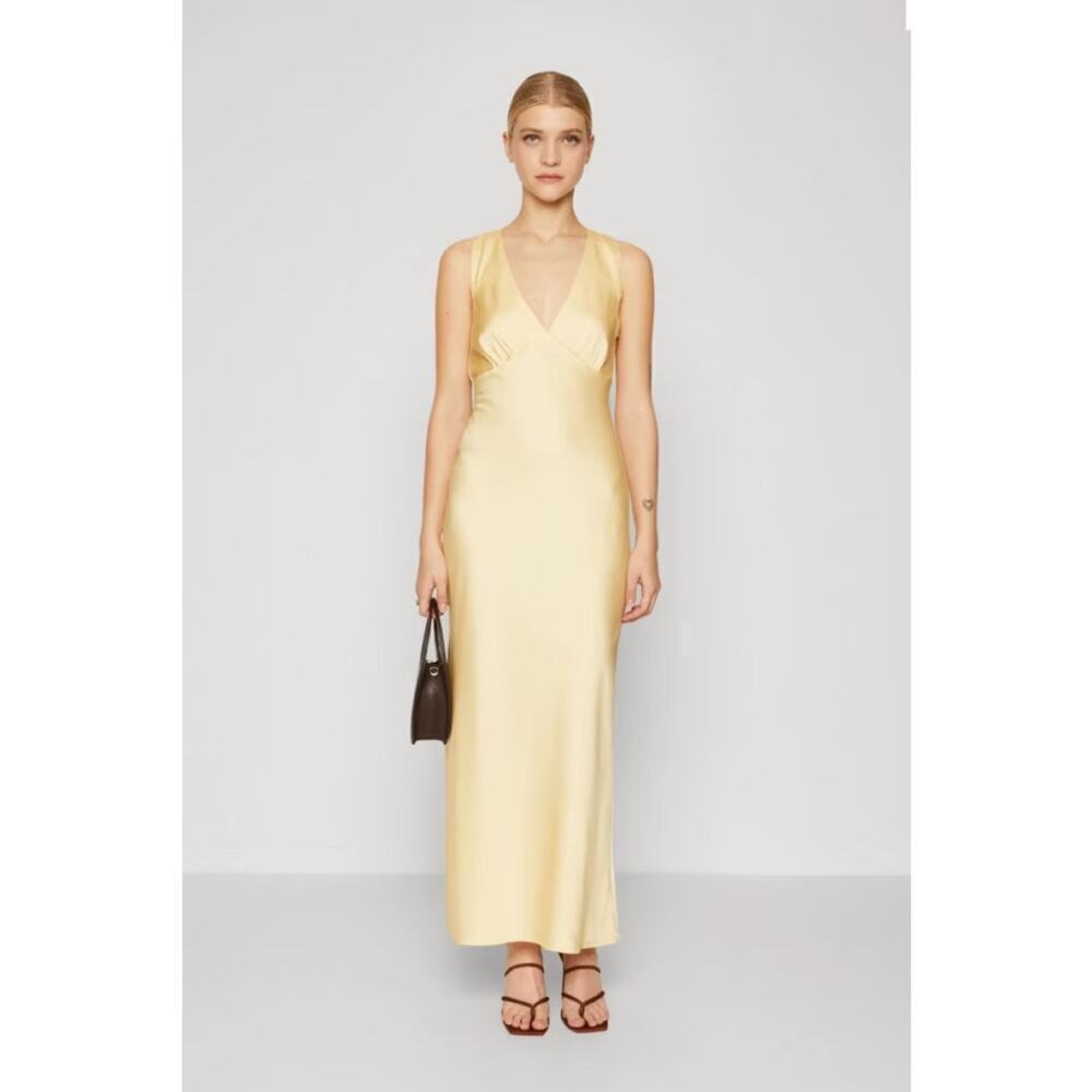 Abercrombie & Fitch Women's Yellow formal gown Cowl Back Maxi Dress Size Medium